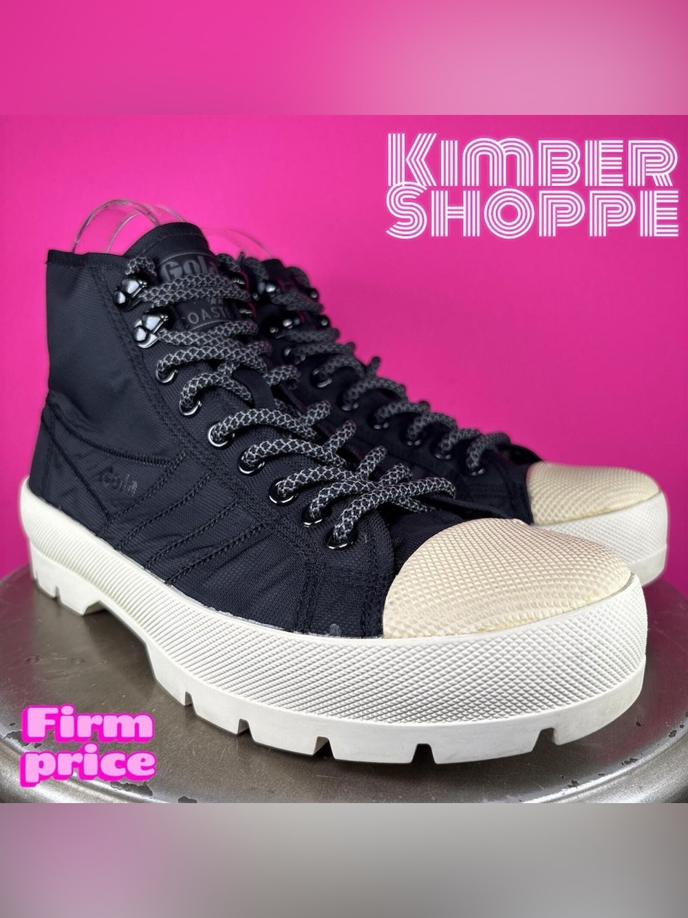 Gola Coaster Peak High Hiker Black Nylon Sneaker US 9
